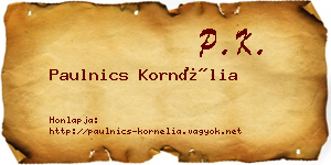 Paulnics Kornélia névjegykártya